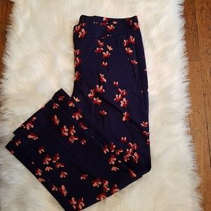 Navy and Floral LOFT Marisa Skinny Pants